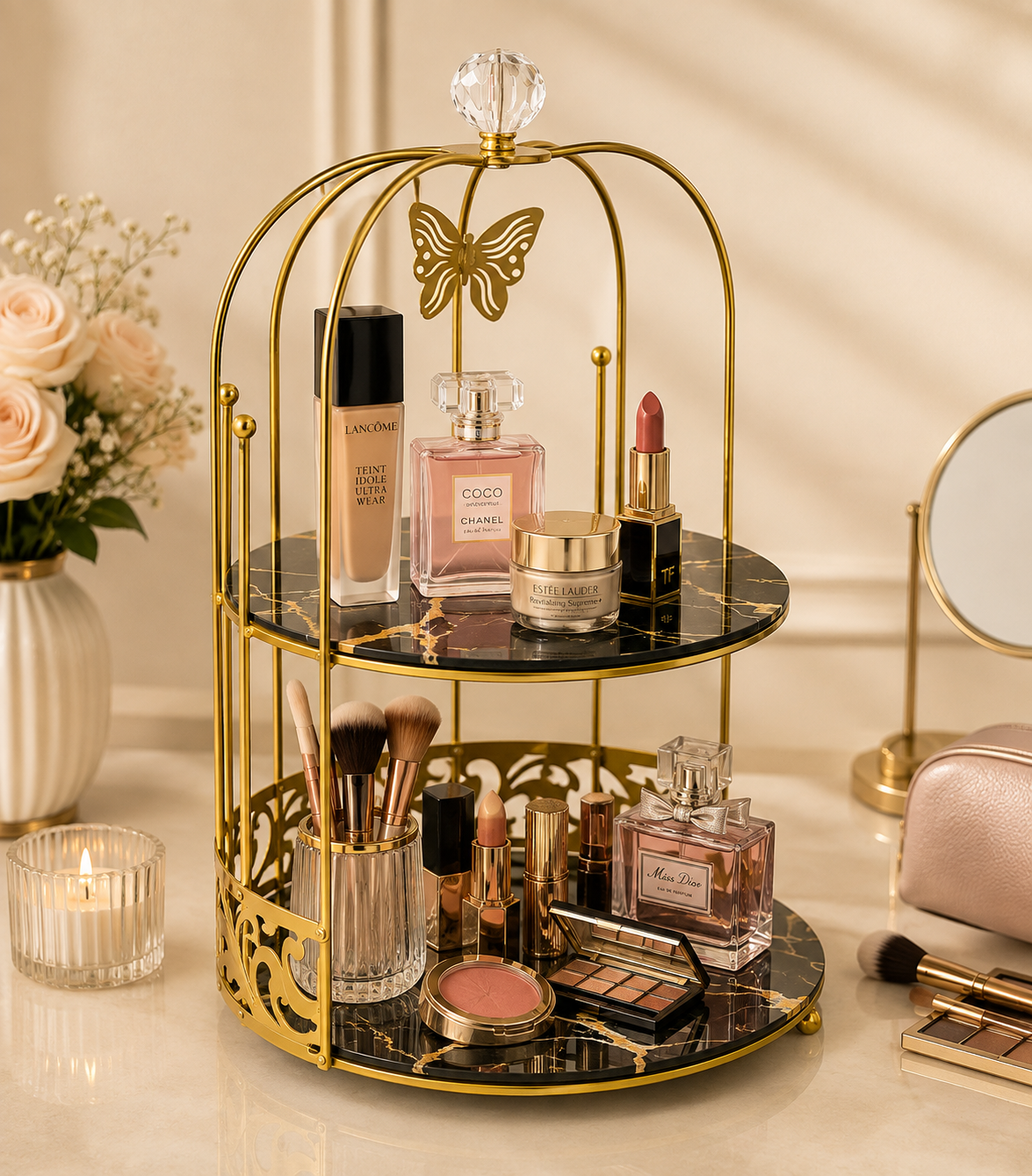 Luxury 2-Layer Aizal Store Butterfly Cage Organizer