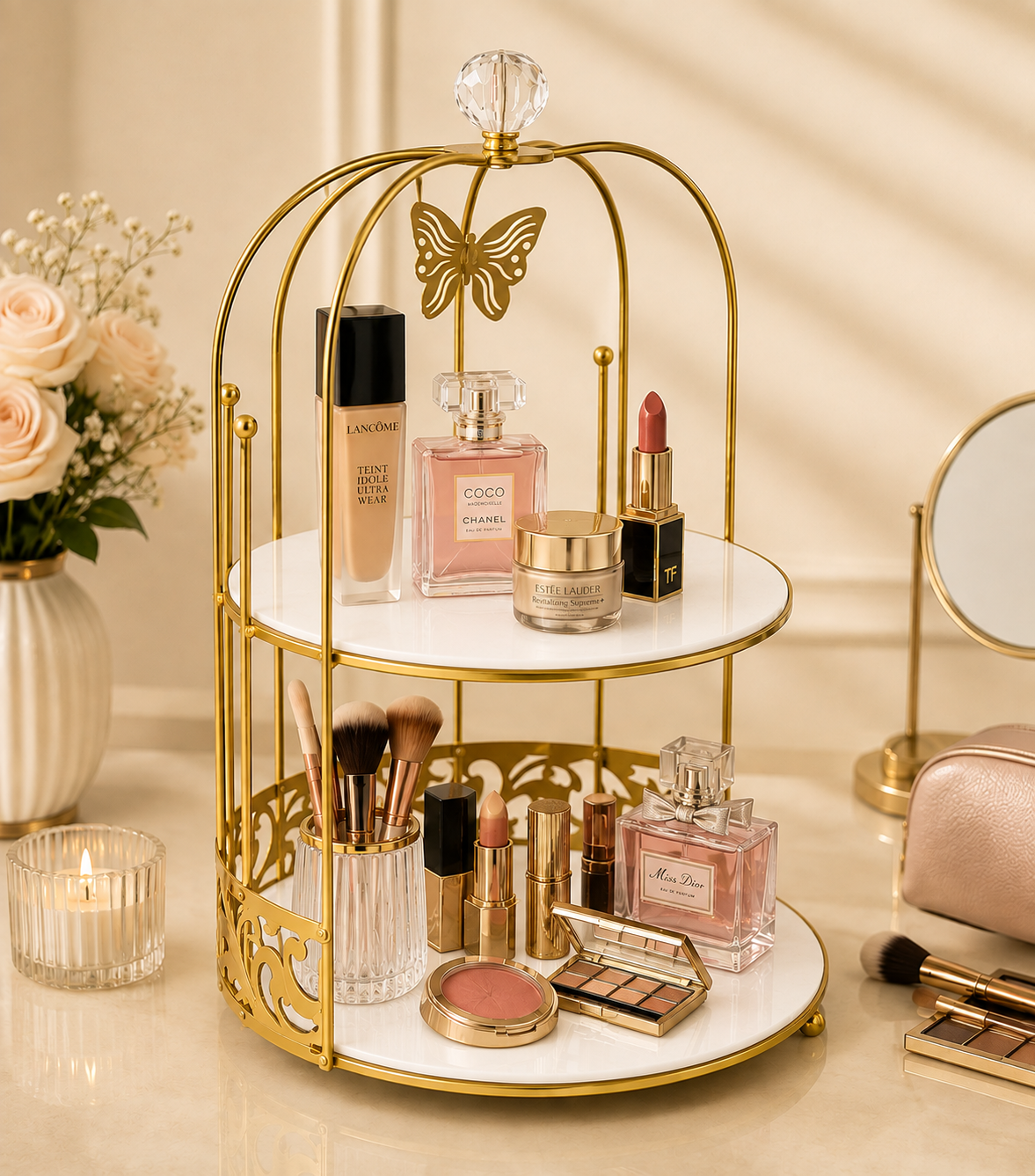 Luxury 2-Layer Aizal Store Butterfly Cage Organizer