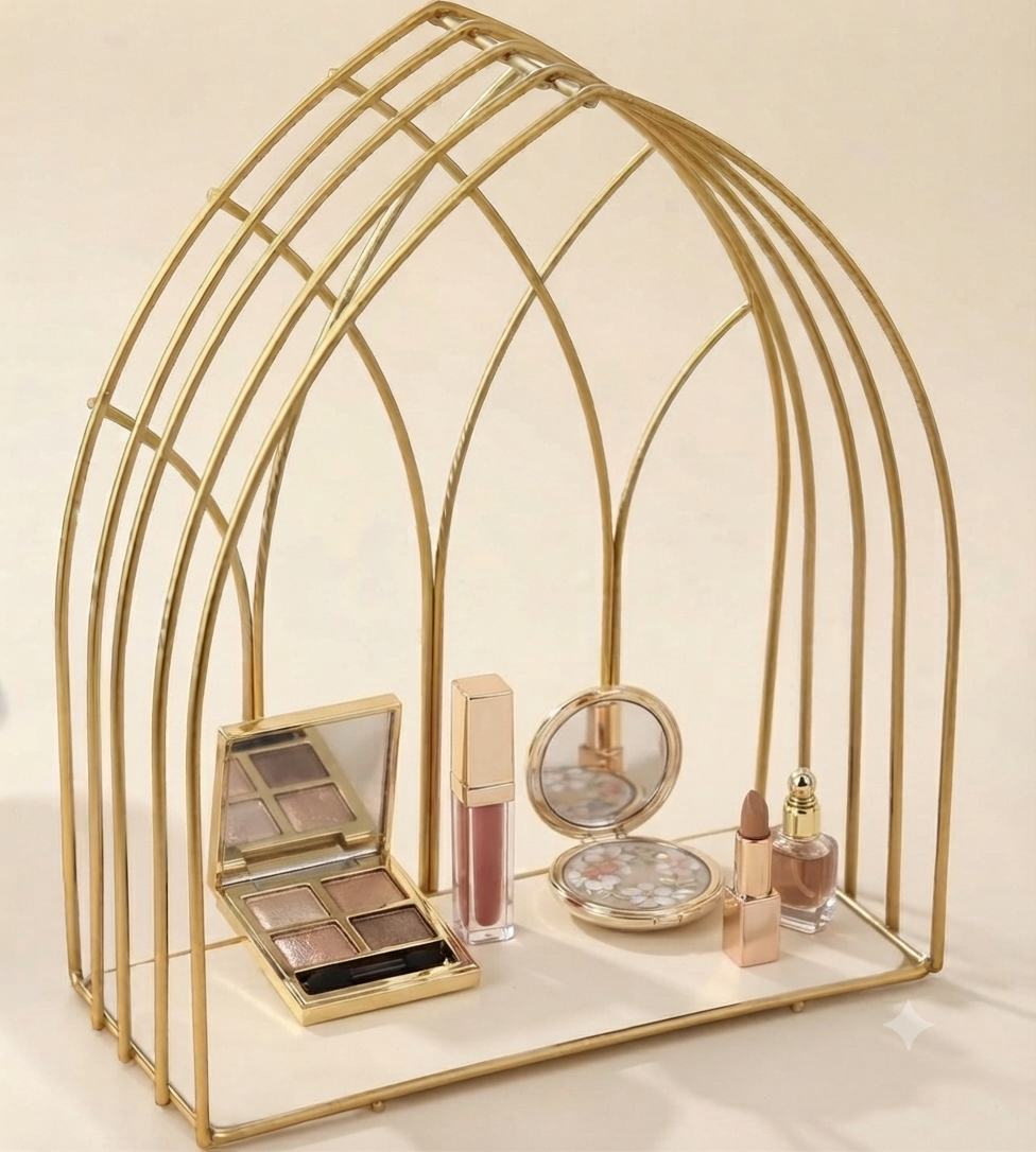 Aizal Decorative Mehrab Makeup Organizer Cage