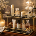 2 Layers Cosmetics Organizer for Dressing Table – Elegant Makeup & Skincare Storage Rack