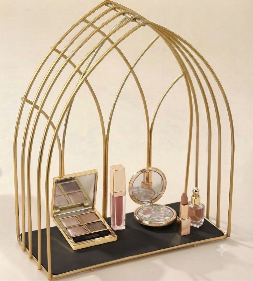 Aizal Decorative Mehrab Makeup Organizer Cage