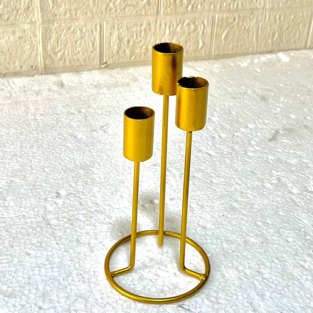Elegant Metal Candle Holder Stand - Decorative Tabletop Centerpiece for Home Decor