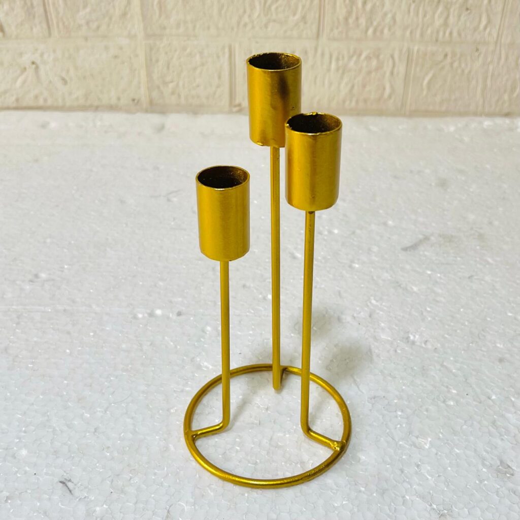 Elegant Metal Candle Holder Stand - Decorative Tabletop Centerpiece for Home Decor