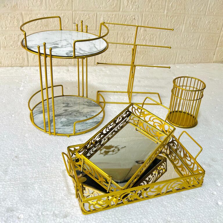 Aizal Deal No.1 – Set of 5 Home & Beauty Organizer Articles | Elegant Decorative Storage Collection