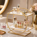 Aizal Store Luxury 2-Tier Bathroom Organizer Shelf | Countertop Storage Rack for Toiletries & Skincare