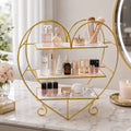 Aizal Heart Shape 3 Layers Cosmetics & Food Organizer
