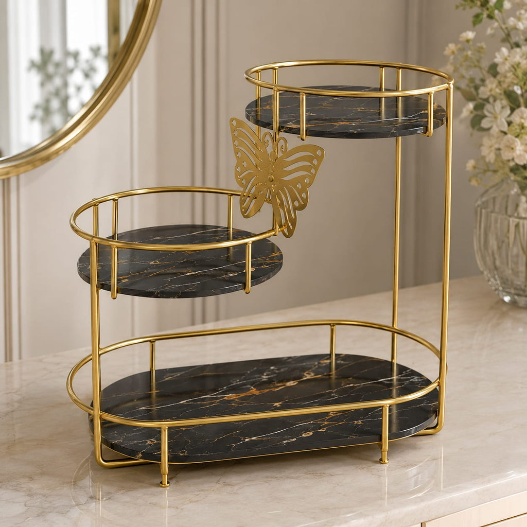Aizal 3 Tier Butterfly Luxury Organizer – Elegant Makeup, Perfume & Skincare Storage Rack