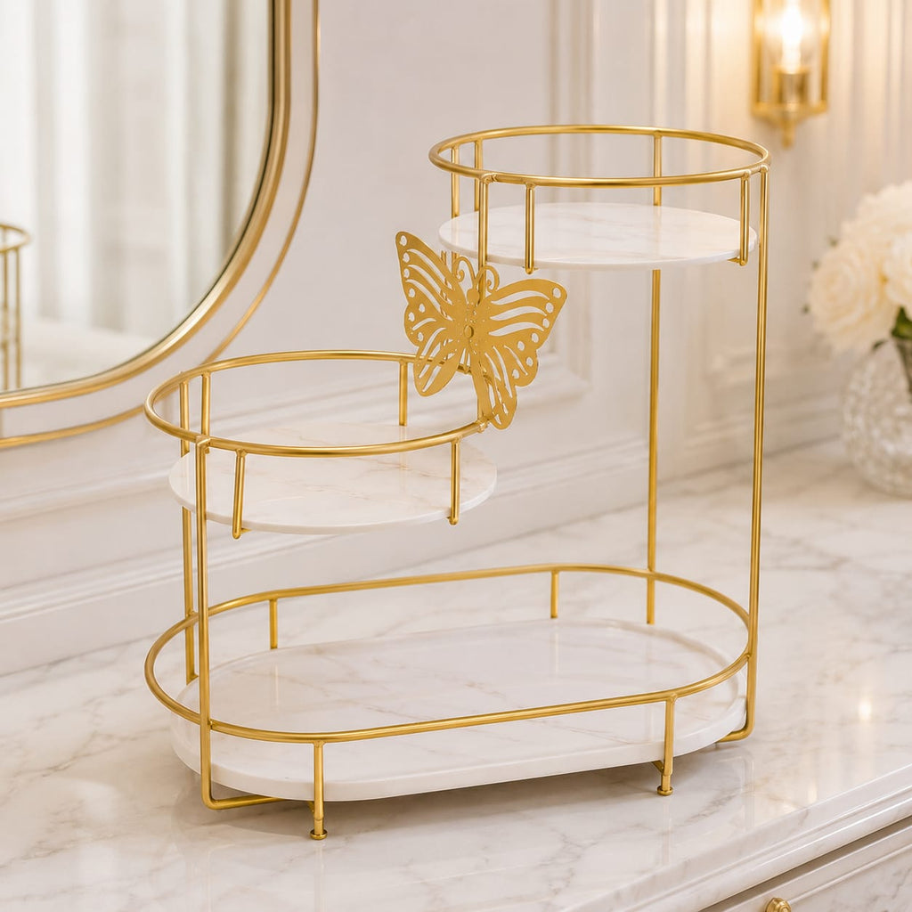Aizal 3 Tier Butterfly Luxury Organizer – Elegant Makeup, Perfume & Skincare Storage Rack