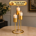 Elegant Metal Candle Holder Stand - Decorative Tabletop Centerpiece for Home Decor