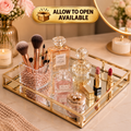 Luxury Gold Mirror Tray – Cosmetic & Perfume Organizer
