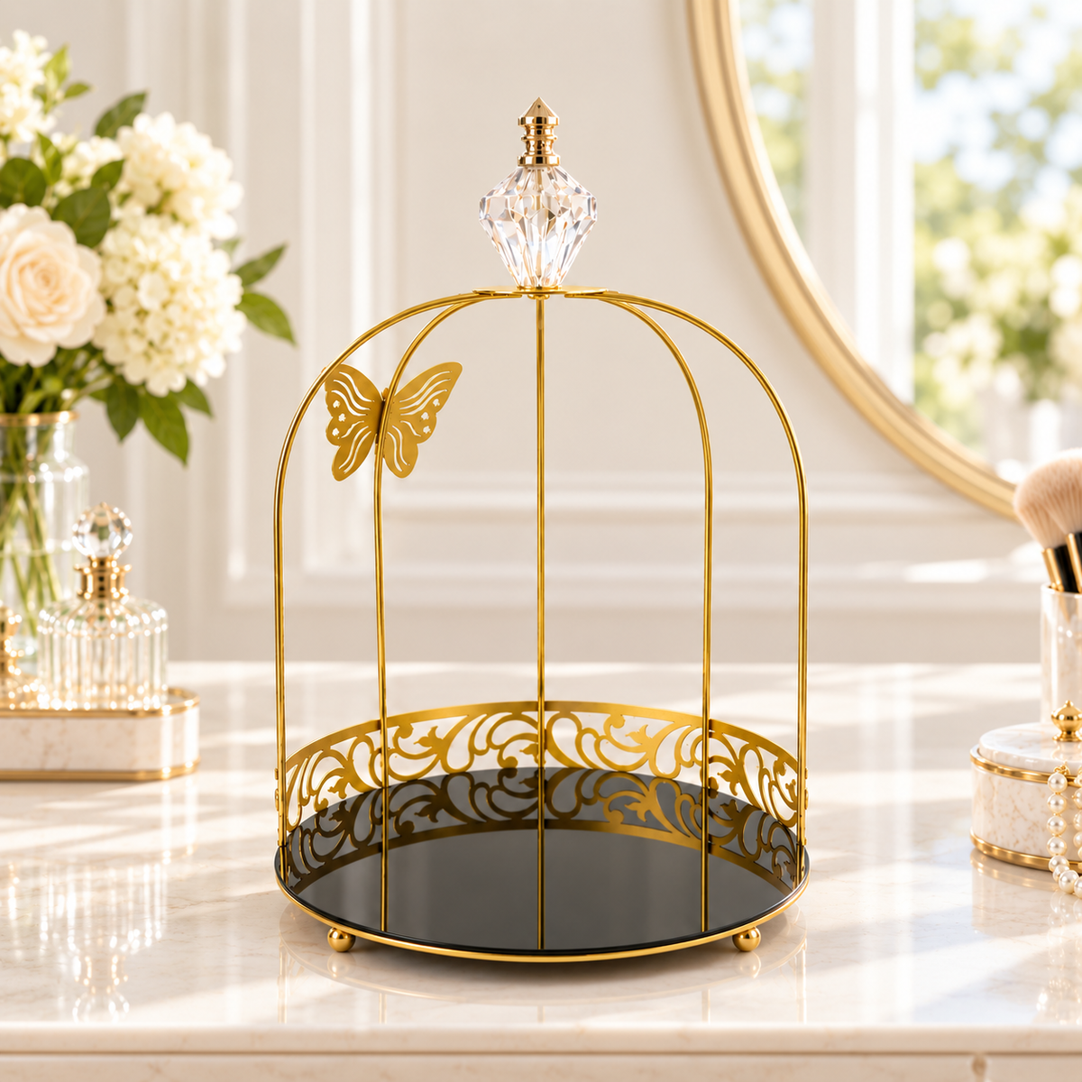 Aizal 1-Layer Butterfly Single Cage Organizer – Elegant Cosmetic & Vanity Storage Rack