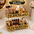 Luxury Gold 2-Tier Cosmetic Organizer Tray
