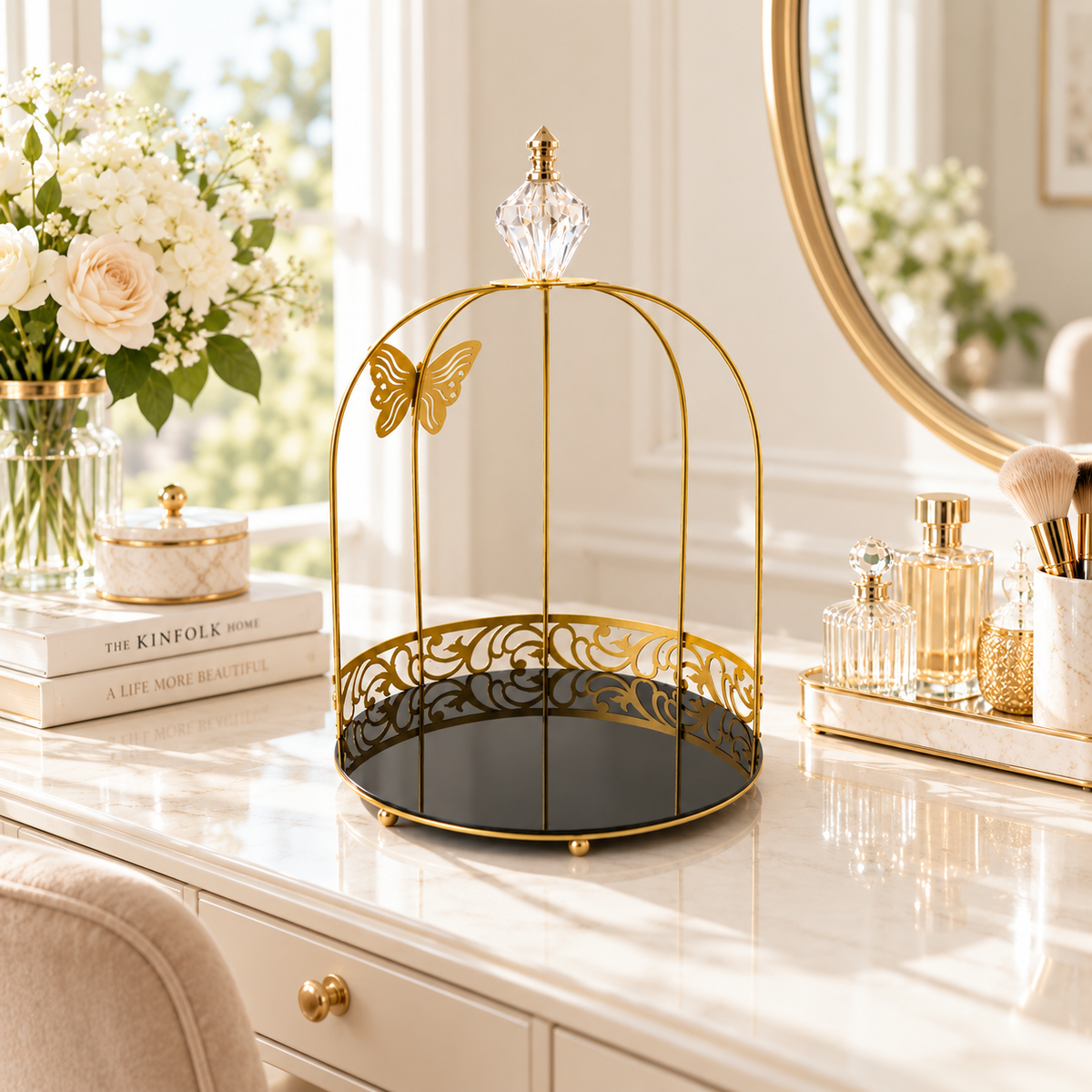 Aizal 1-Layer Butterfly Single Cage Organizer – Elegant Cosmetic & Vanity Storage Rack