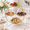 Luxury Golden 4-Tier Serving Stand without Plates Elegant Round Fruit, Dry Fruit & Dessert Organizer